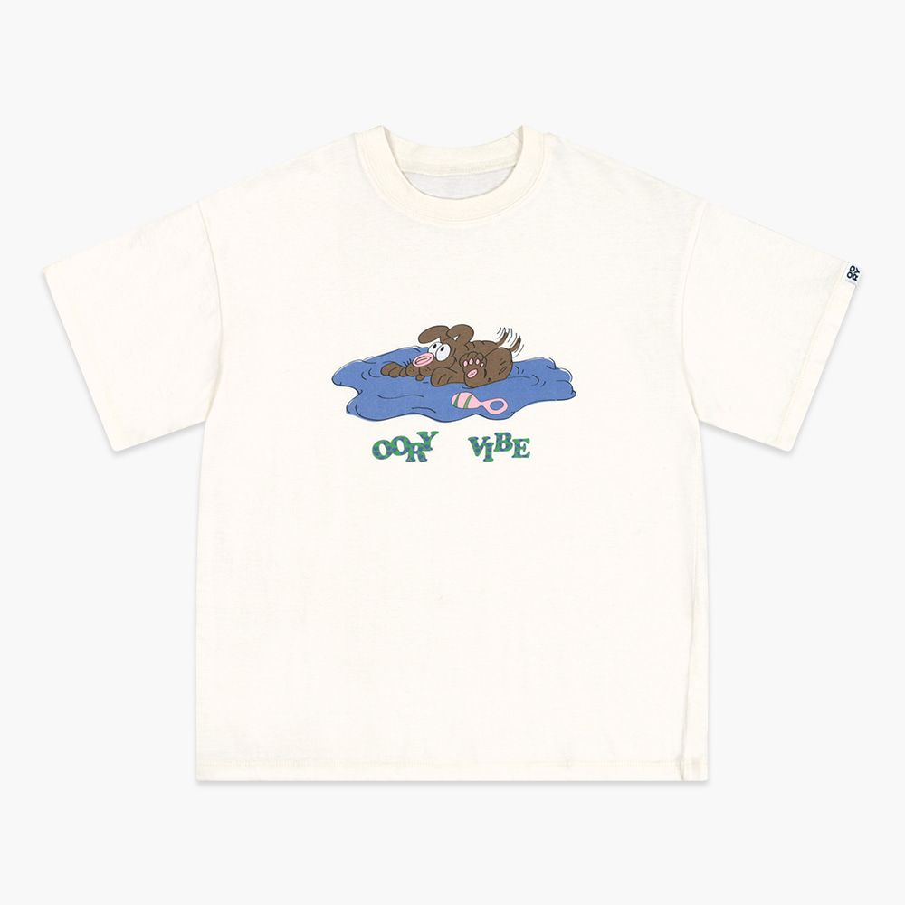 23 S/S OORY Puppy short sleeve t-shirt - ivory ( 2차 입고, 당일 발송 )