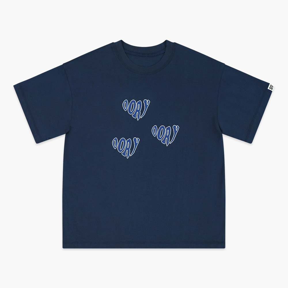 23 S/S OORY Heart short sleeve t-shirt - navy ( 2차 입고, 당일 발송 )