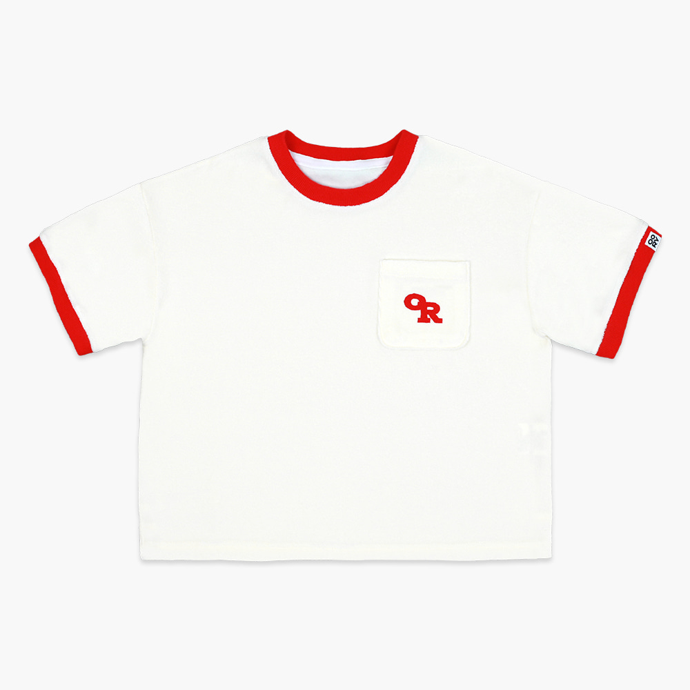 23 S/S OORY Terry pocket short sleeve t-shirt - red