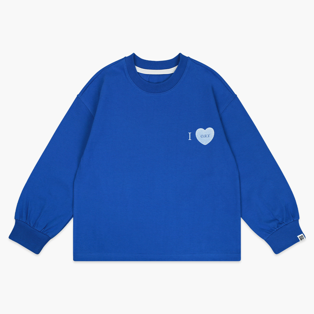 23 S/S OORY Heart single t-shirt - cobalt ( 2차 입고, 당일 발송 )