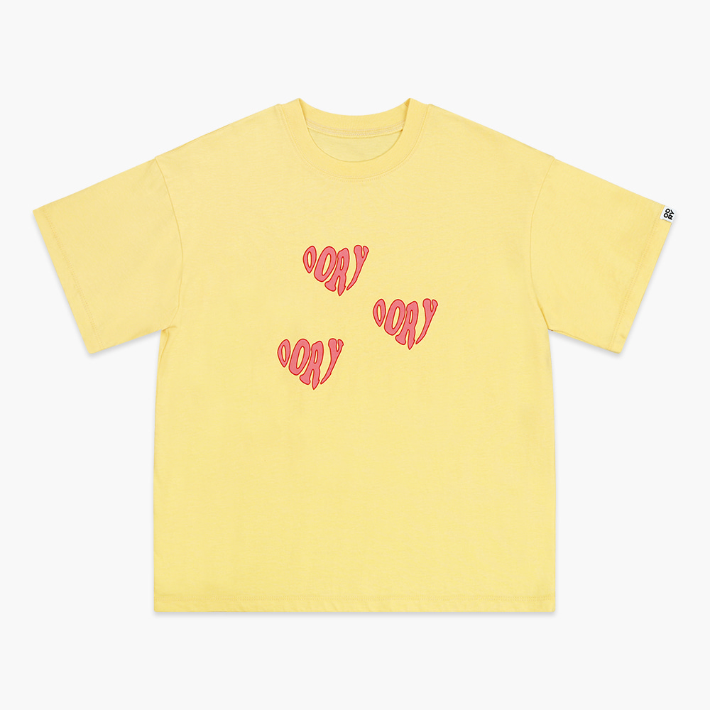23 S/S OORY Heart short sleeve t-shirt - yellow ( 2차 입고, 당일 발송 )